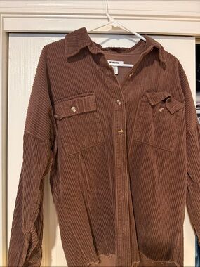 RSQ Chocolate Brown Corduroy Shirt Jacket